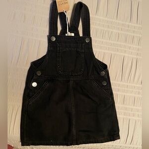 Next Black Denim Overall Dress Brand New